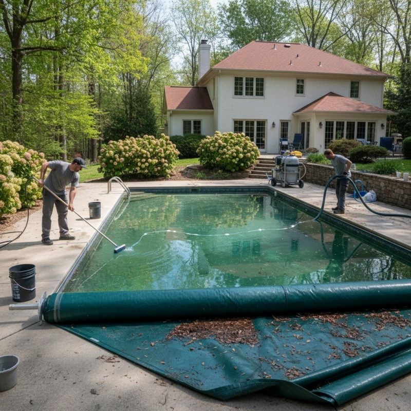 Local Pool Cover Removal pros at work